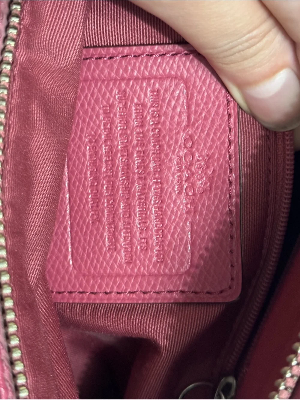 Coach Christie Carryall Crossgrain Leather Pink Satchel Handbag
